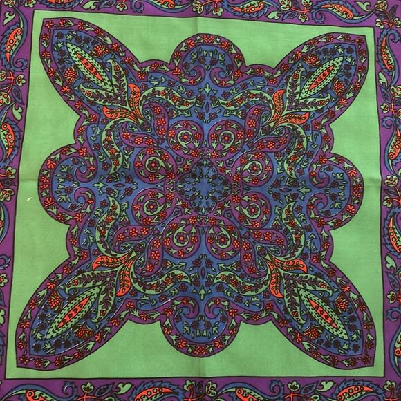 Axcess Pink and Blue Paisley Scarf - Picture 6 of 9